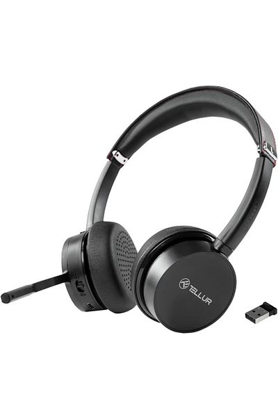 TELLUR Call center headset with microphone Tellur Voice Pro Wireless, Bluetooth 5.0, Background noise cancellation