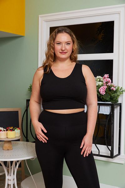 RMG Plus Size Comfortlux Crop Black