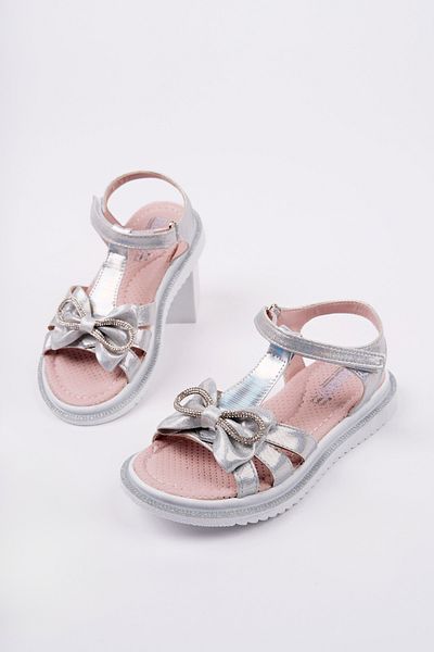 McDark Girl's Orthopedic Silver Bow Sandals