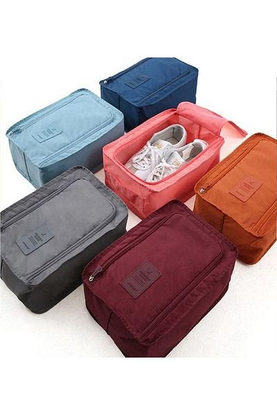 traveler Multi-colored portable foldable zipper travel shoe bag