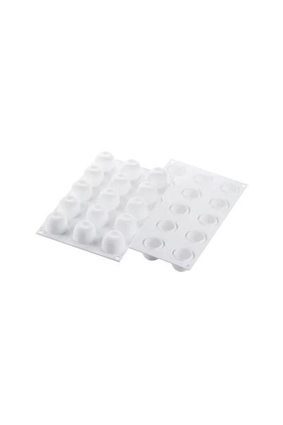 silikomart Formă de silicon 3D pentru fructe, măr, cireș, piersică, 15 cavități, 30 ml, Ø39x30mm