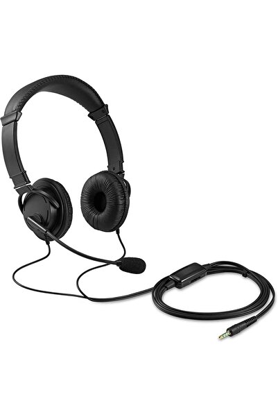 KENSINGTON Casti Stereo Kensington, reglabile, microfon cu anulare sunet inclus, Jack 3.5mm 1.8 m (Negru)