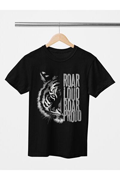 Butik ΓΥΝΑΙΚΕΙΟ/ΑΝΔΡΙΚΟ 100% ΒΑΜΒΑΚΙ T-SHIRT με στάμπα TIGER ROAR TRANSFER με...
