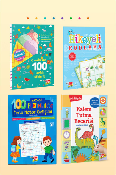 Dikkat Atölyesi Yayınları 3-6 Yaş Hikayeli Kodlama,ince Motor,100 Farklı Etki...