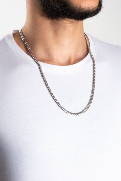 So CHIC... İtalyan Ares 60 Cm Gümüş Erkek Kolye