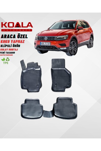 KoalaOtoTekstil Volkswagen Tiguan 2016-2023 Araca Özel Havuzlu Paspas