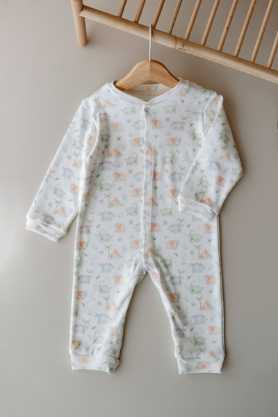 Daysie Baby Co ثوب فضفاض للأطفال مصنوع من القطن بنسبة 100% - دينو