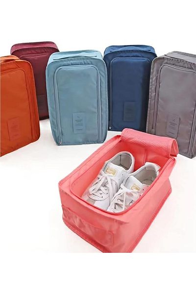 traveler Multi-colored portable foldable zipper travel shoe bag