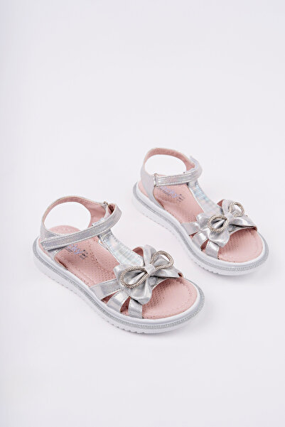 McDark Girl's Orthopedic Silver Bow Sandals