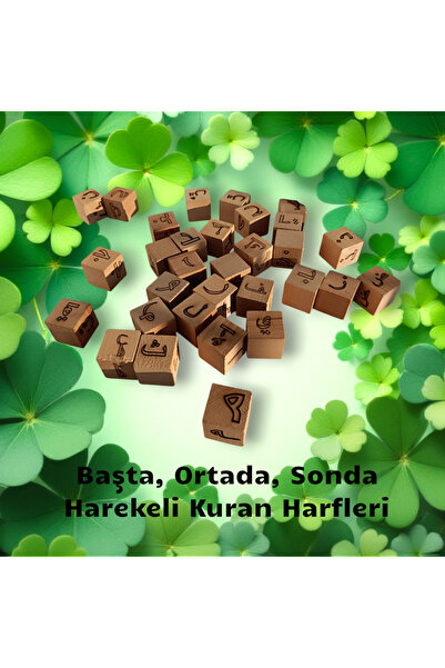 KILIÇAHŞAPCNC Arapça Harf Küpü-harf Küpleri- Ahşap Oyuncak- Ahşap Kuran Harf ...