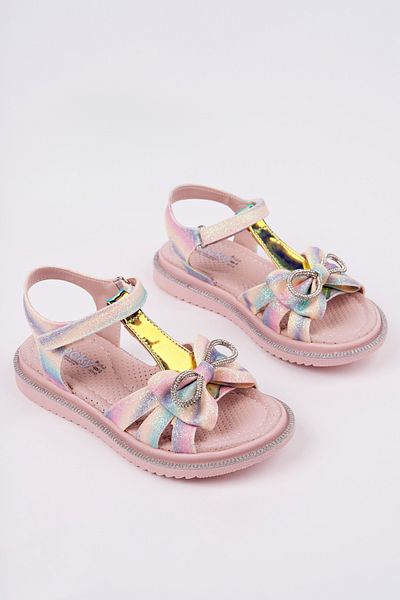McDark Girl's Orthopedic Rainbow Bow Sandals