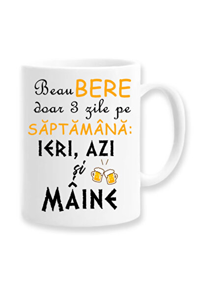 OEM Cană albă personalizată „beau Bere” Doar 3 zile pe săptămână, Inovatix®. ...