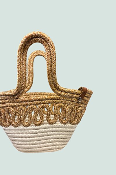 MaVaux Παιδική τσάντα παραλίας με μοτίβο από ψάθινη εμφάνιση Mara