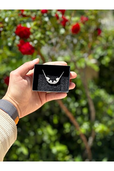 Lucente Jewellery Luxury Serisi Işıklı Hediye Kutulu Dört Yapraklı Mıknatıslı Yonca Kalpli Aşk Kolyesi