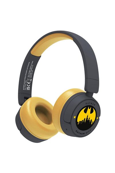 OTL OTL Batman Gotham City Gaming Headset, For Kids, Wired and Bluetooth (Gray/Yellow)