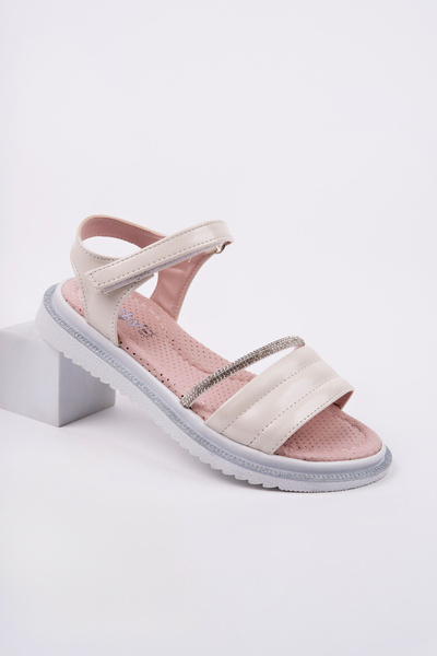 McDark Girl's Orthopedic Velvet Beige Sandals