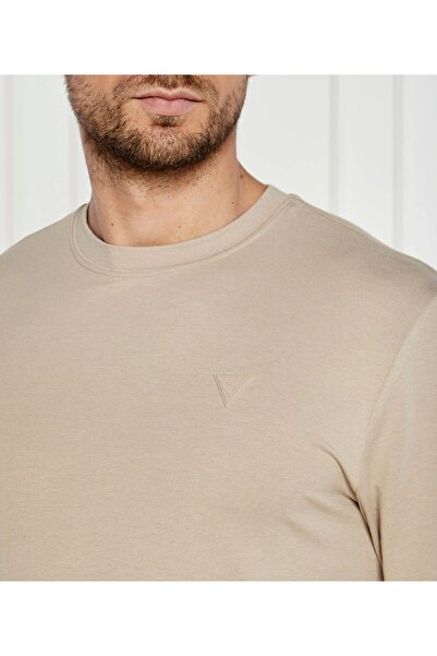 Guess Ανδρικό μπλουζάκι με λογότυπο Hedley σε μπεζ χρώμα