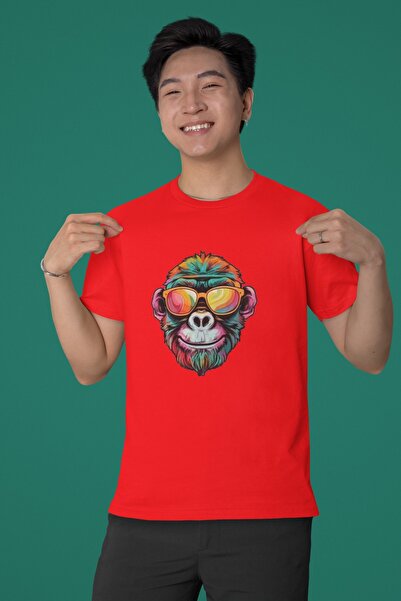 Butik TRIOCĂ CU MÂNĂ SCURTĂ CU Gât rotund, imprimată prin transfer de gorilă,...