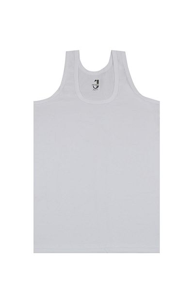 Jakamen White Basic Flexible Fabric 100% Cotton Undershirt