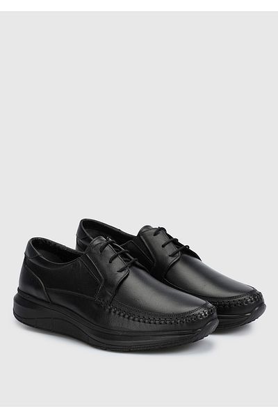 Eclipse Men's Black Leather Shoes