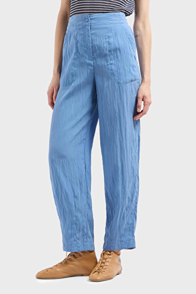 Emporio Armani Relaxed Fit High Waist Straight Leg Cupra Pants Pants Ew 000654 Af12644 U9324