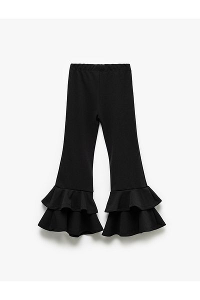 Koton Pantaloni evazați spanioli slim-fit cu detaliu cu volane de sezon nou