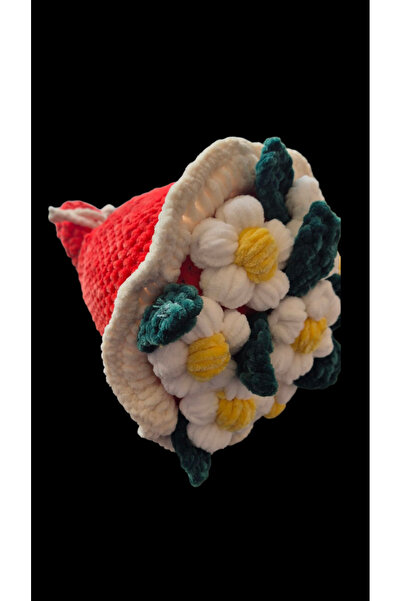 EL YAPIMI Örme Cicek Buketi Papatya Demeti Kucak Dolusu Sevgi Buketi Anneler Gunu Hediyesi 35 Cm