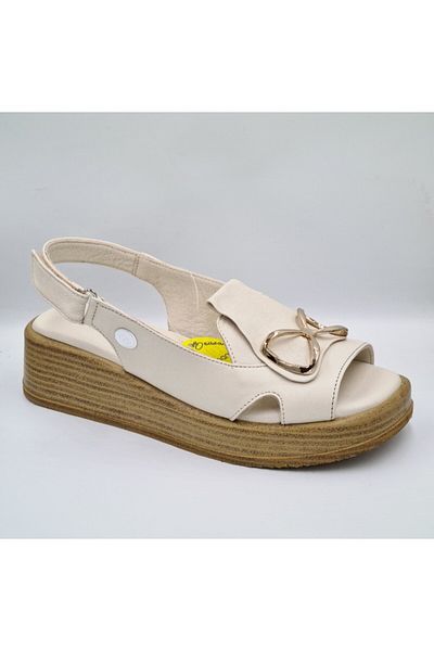 Mammamia Bone Color Leather Anatomical Extreme Sandals - Sweat Outside, 4cm Bo Zapatasi