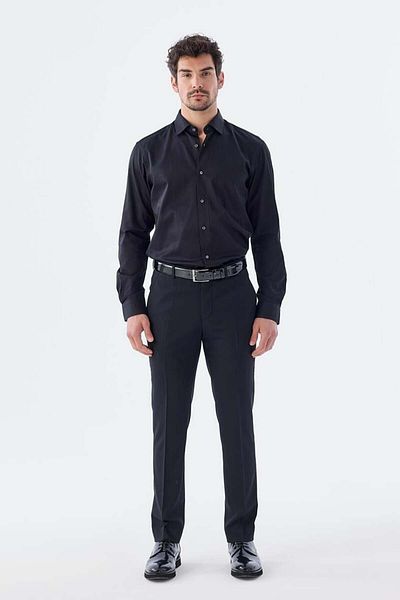 Jakamen Μαύρο παντελόνι Comfort Fit με πλαϊνή τσέπη