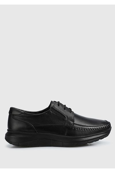 Eclipse Men's Black Leather Shoes