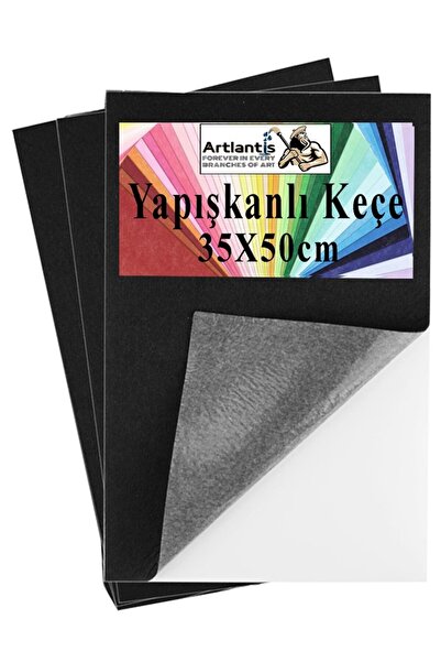 Artlantis Siyah Yapışkanlı Keçe 35x50 cm 3 Adet 2.0 mm Kendinden Yapışkanlı R...