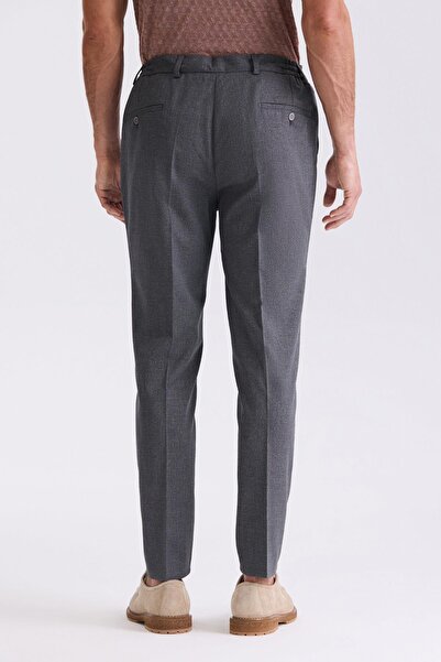 Jakamen Koyu Lacivert Comfort Fit Beli Lastikli Yünlü Kumaş Pantolon