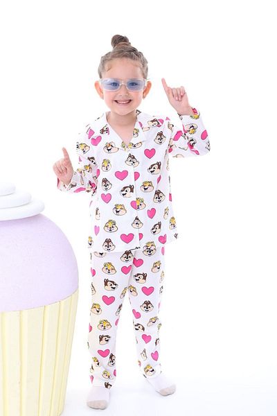 yagmurgiyim Ecru Pajamas for Girls - 100% Cotton, Front Button, 3-8 Years 31202-E