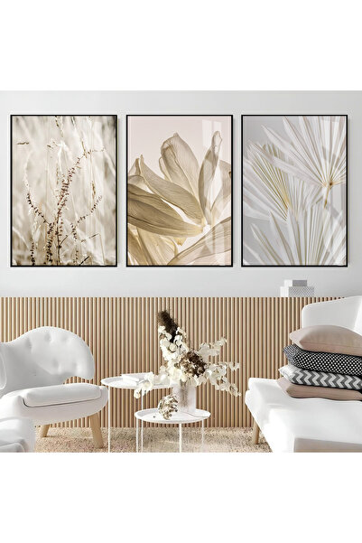Harika bir ev Hari̇kabi̇rev | Soft |   Cream Plant Leaf Combination (Palm) | ...