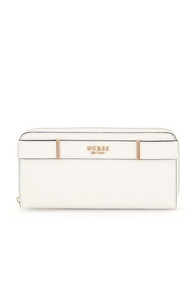 Guess Women's White Anadela Large Zipper Wallet