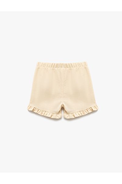 Koton New Season Ruffled Elastic Waist Cotton Shorts