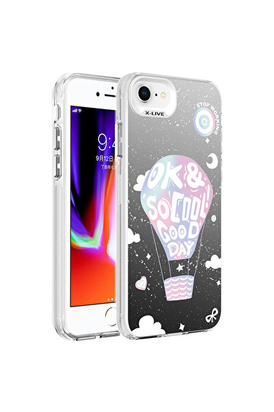 VARDAR AKSESUAR غطاء حماية لهاتف iPhone 8 منقوش باللون الفضي VRDR - بالون