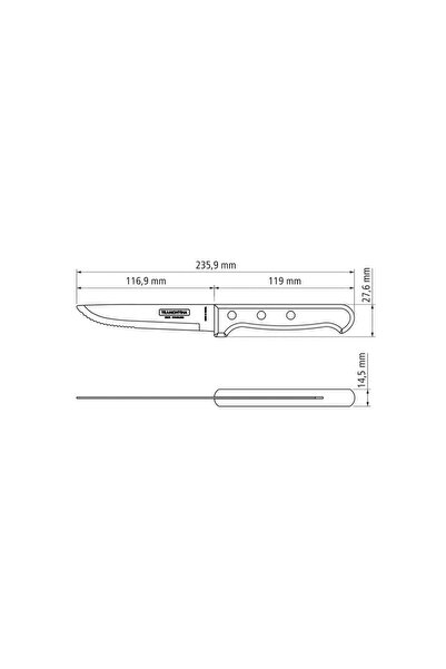 TRAMONTINA Set of 6 Gaucho steak knives Tramontina brown 29899159, made in Brazil