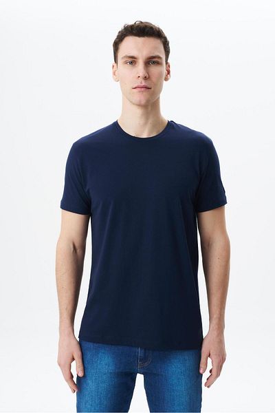 Arma Ανδρικό μπλουζάκι Navy Blue Regular Fit Basic Single Jersey Crew Neck T-shirt Y 29344453002