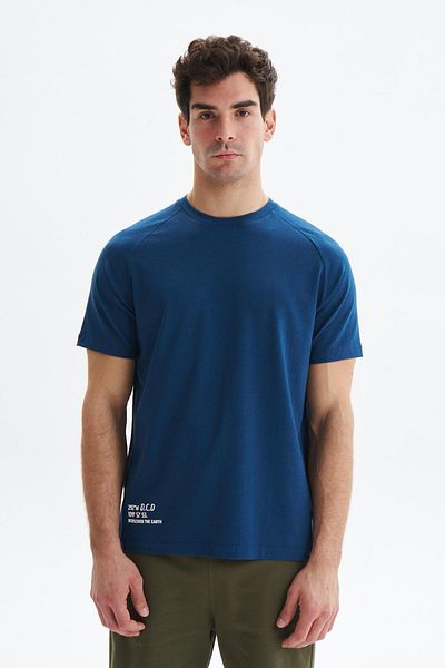 Arma Ανδρικό μπλουζάκι Indigo Regular Fit Basic Raglan με μανίκια μονό ζέρσεϊ με λαιμόκοψη Y 29344472202