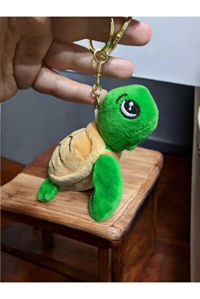 Fidan oyuncak سلسلة مفاتيح قطيفة على شكل سلحفاة كاريتا كاريتا اللطيفة وحلية حقيبة