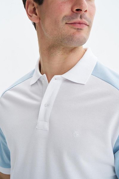 Arma Men's White Oversize Large Size Basic 100% Cotton Raglan Sleeve Pique Polo Neck T-Shirt Y 29374870402