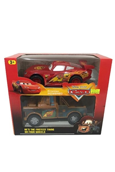 KİNKU Cars Şimşek Mcqueen Ve Mater Oyuncak Sürtmeli 2 Li Araç Seti