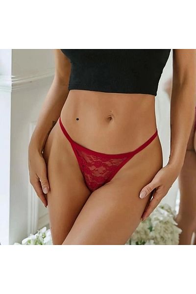 ŞAHANE İÇ GİYİM Fancy Red Lace Women's String – Thong