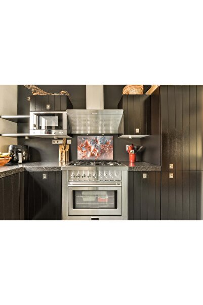 wudie Placă din sticlă de protecție pentru spatele aragazului, încorporată, rezistentă la căldură, decorativă, ușor de instalat