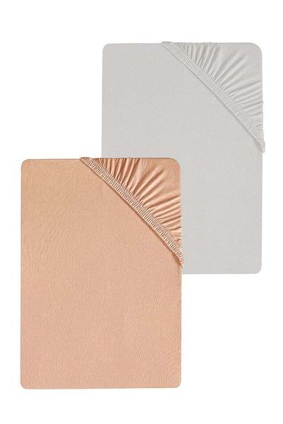 COTENCONCEPT 2 Pieces Plain Cotton Single 80 X 200 X 30 cm Elastic Combed Bed Sheet