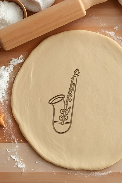 oalpo Saxophone Cookie Mold, Dough Shaper, Biscuit Mold, Easy Cutting Tip