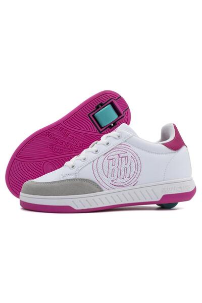 Breezy Rollers White / Pink Sneakers with Wheels