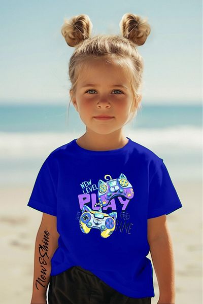 New Shine 1 tricou este un cadou pentru achiziții de 6 și mai sus în coș - Tricou supradimensionat pentru copii cu imprimeu Game Play