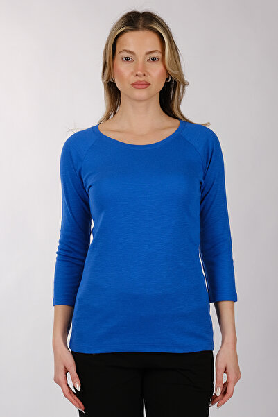 DAIDO Minimalist cu mâneci 3/4 cu gât rotund pentru femei tricou - Casual Chic